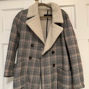 Zara Plaid Sherpa Jacket